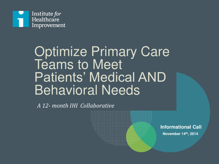 optimize primary care
