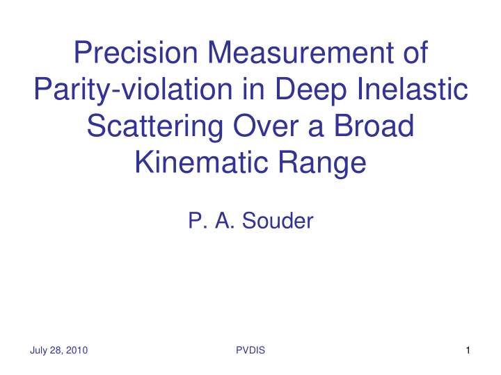 precision measurement of