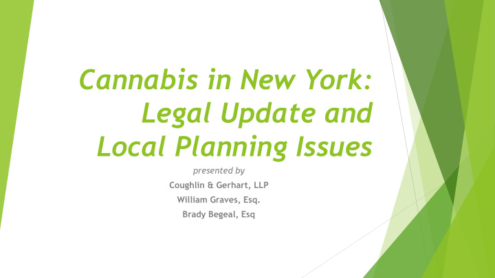 cannabis in new york legal update and local planning