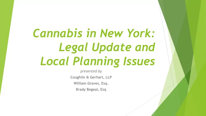 cannabis in new york legal update and local planning