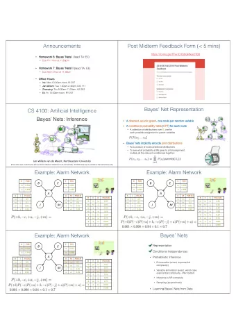 Announcements  Post Midterm Feedback Form (&lt; 5 mins)  https://forms.gle/TFw1D1SbGRfxw2TB8