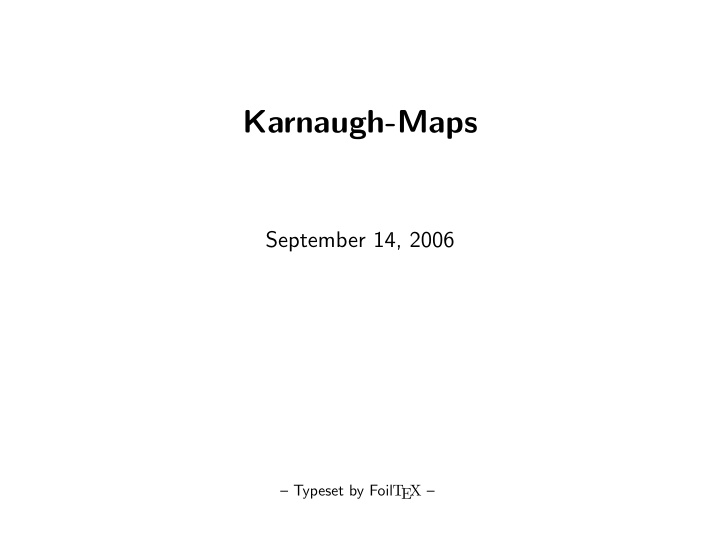 karnaugh maps