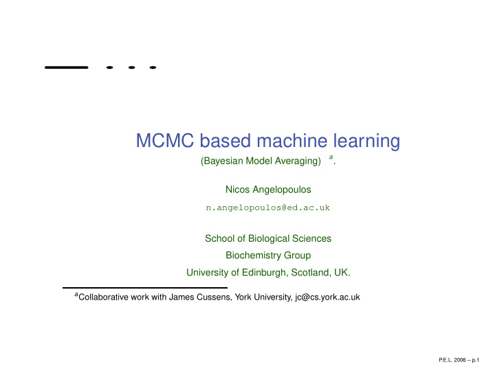 mcmc based machine learning