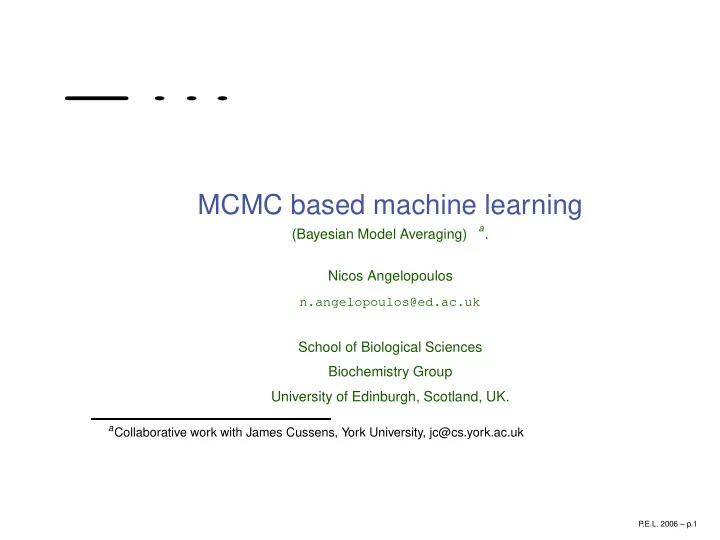 mcmc based machine learning