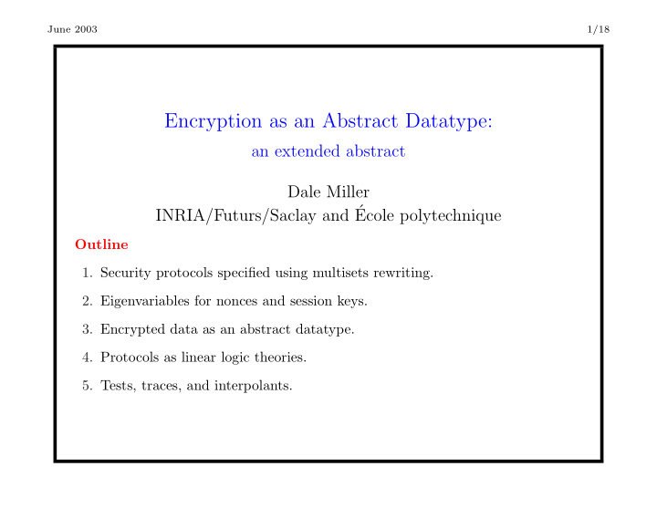 encryption as an abstract datatype