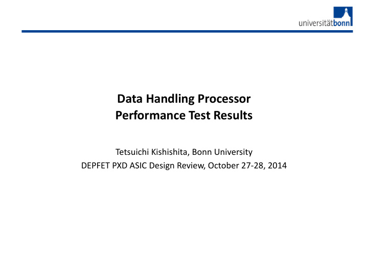 data handling processor performance test results