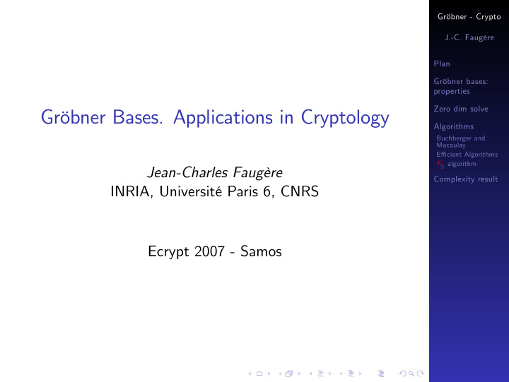 gr bner bases applications in cryptology