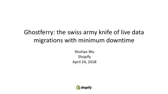 migrations with minimum downtime  Shuhao Wu  Shopify  April 24, 2018  Problems with Existing Tools