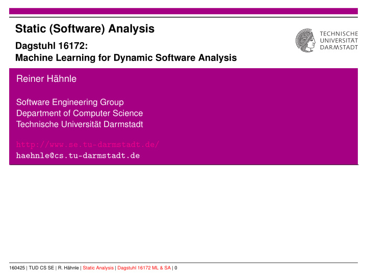 static software analysis