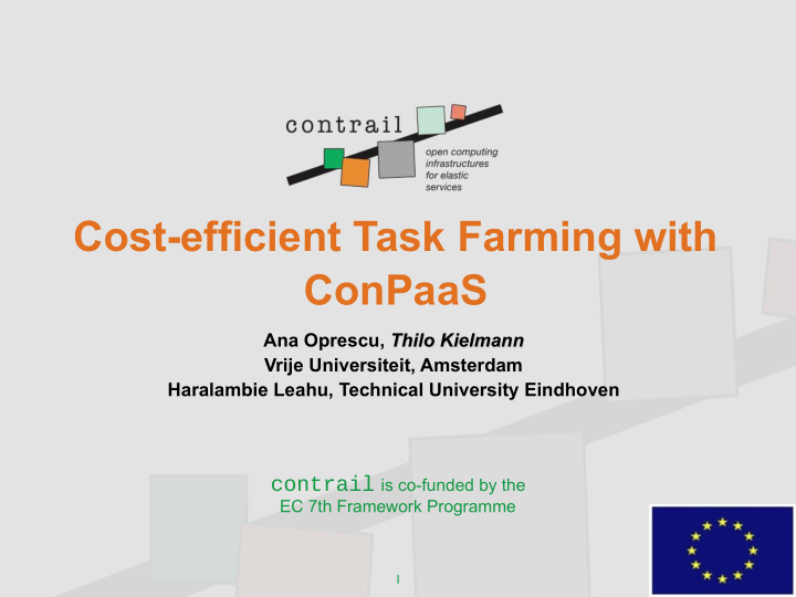 cost efficient task farming with conpaas