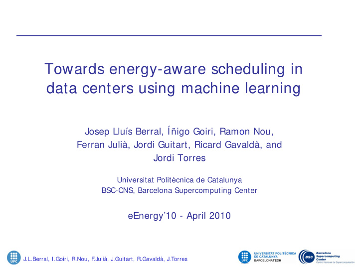 towards energy aware scheduling in data centers using