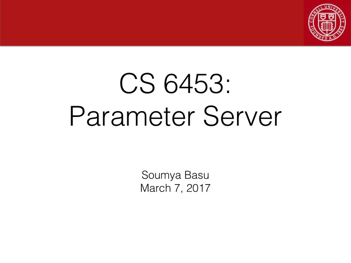cs 6453 parameter server