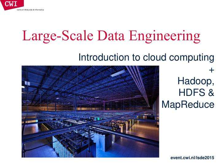 large scale data engineering