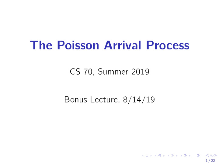 the poisson arrival process