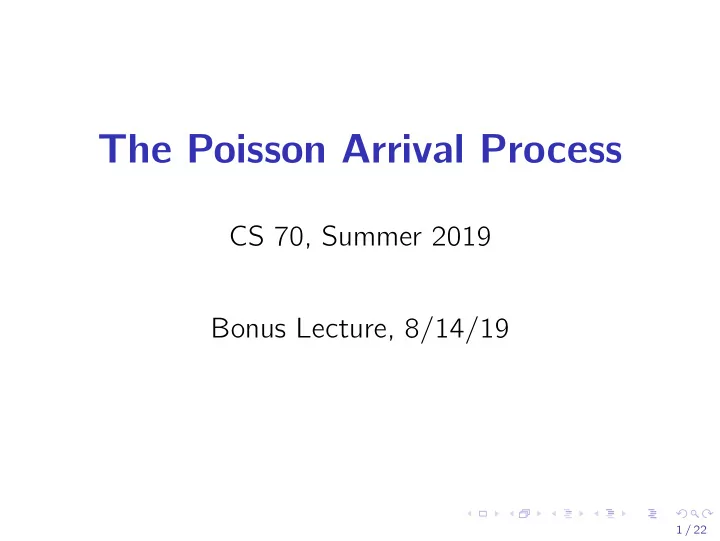 the poisson arrival process