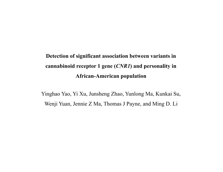 detection of significant association between variants in