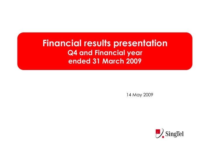 financial results presentation