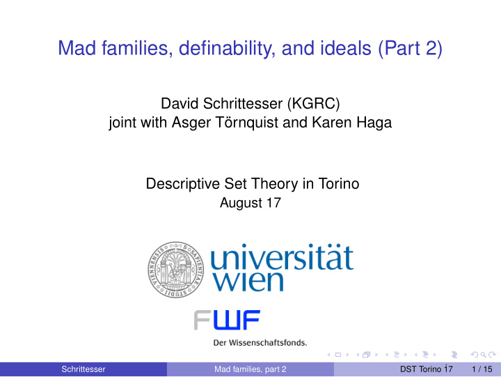 mad families definability and ideals part 2