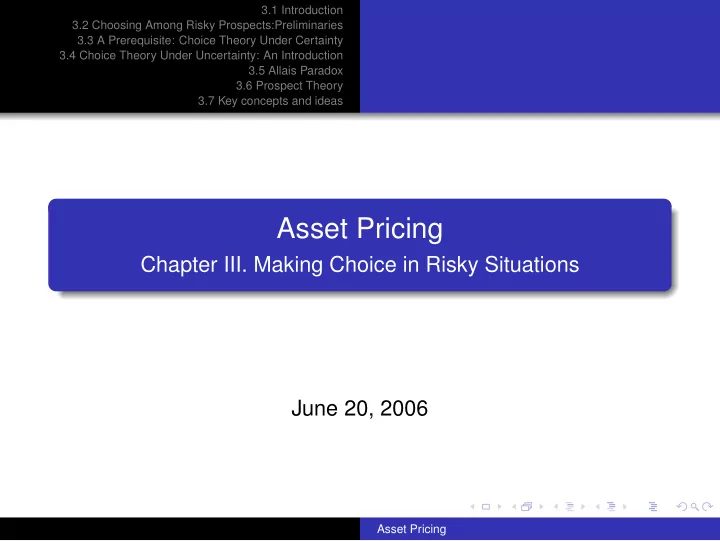 asset pricing