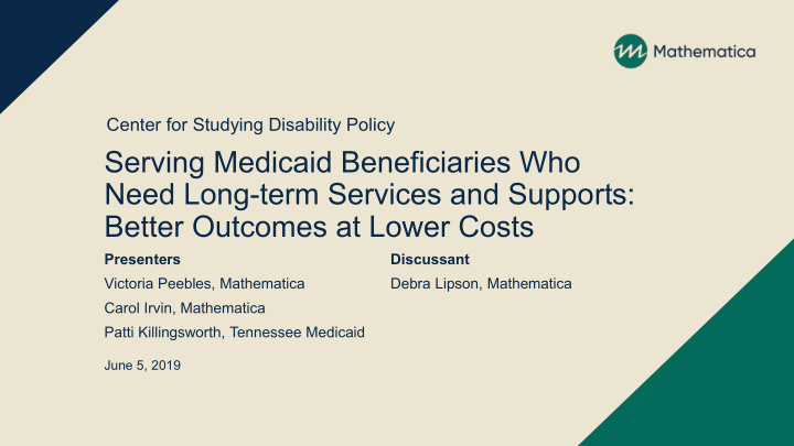 serving medicaid beneficiaries who need long term