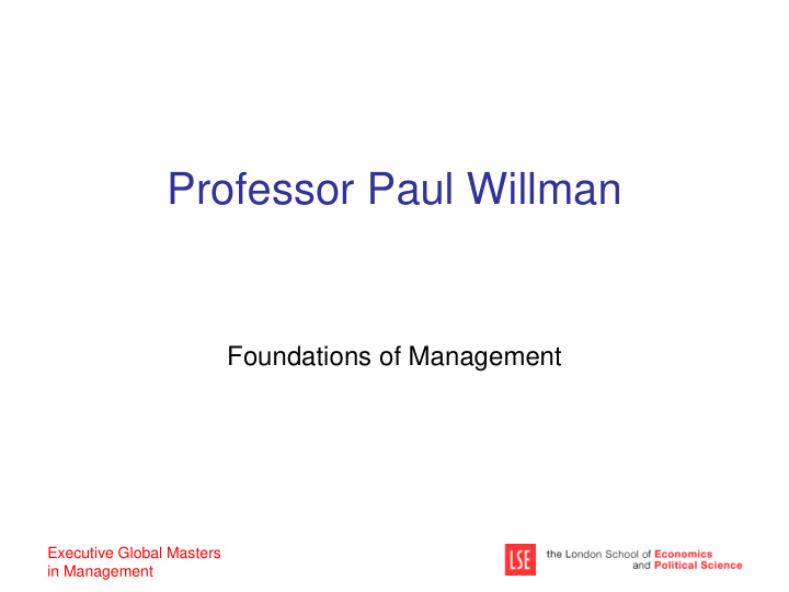 professor paul willman