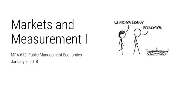 markets and measurement i