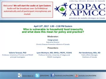 Who is vulnerable to household food insecurity  and what does this mean for policy and practice?