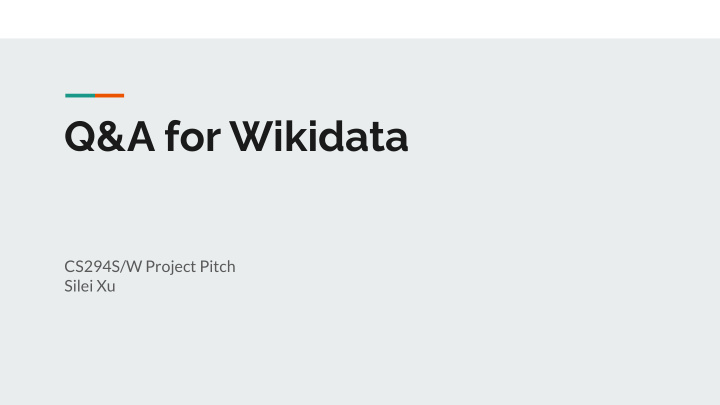 q a for wikidata