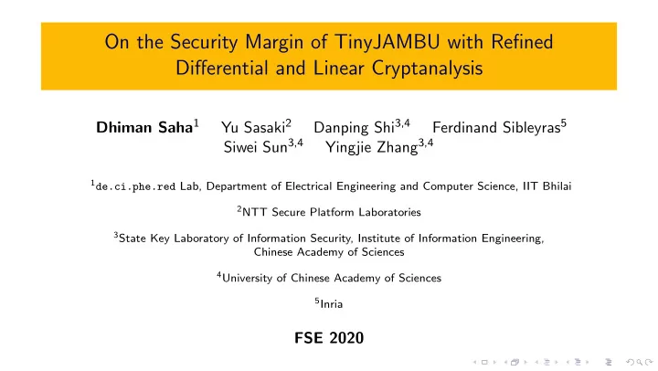 on the security margin of tinyjambu with refined