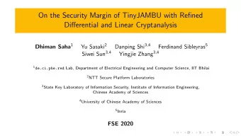 On the Security Margin of TinyJAMBU with Refined  Differential and Linear Cryptanalysis Dhiman Saha