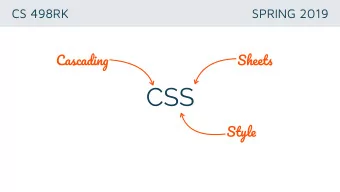 CSS Styl e  WHAT IS CSS?  language for specifying the  presentations of Web documents