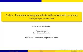 f able : Estimation of marginal effects with transformed covariates  Taking Margins a step further