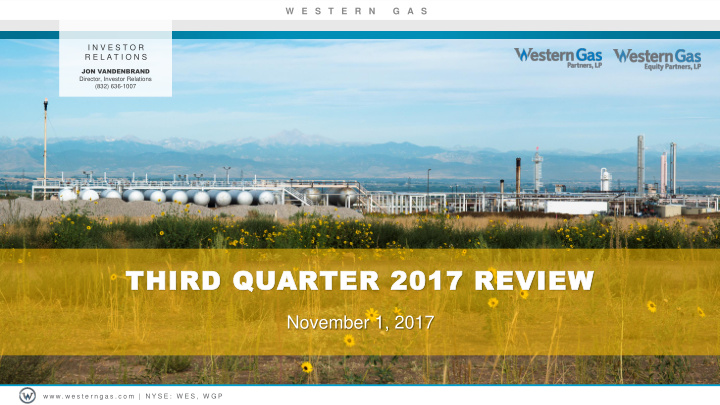 third quarter 2017 review