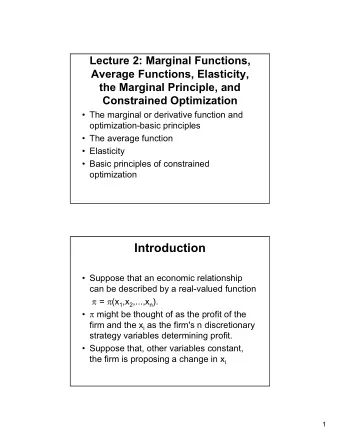 Introduction   Suppose that an economic relationship  can be described by a real-valued function