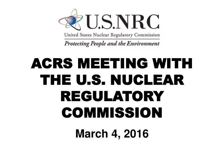acrs meeting with crs meeting with the u the u s s