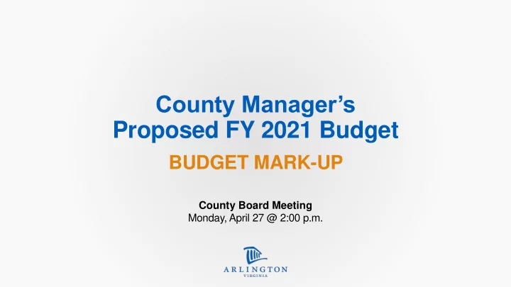 county manager s