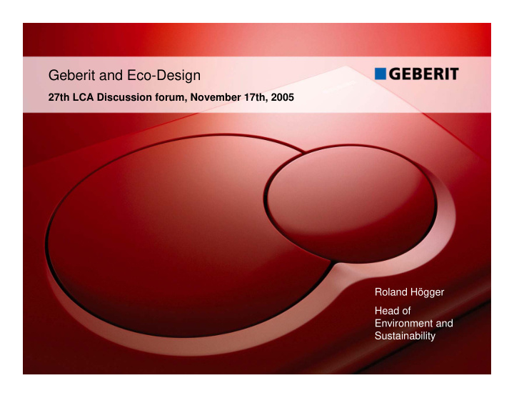 geberit and eco design