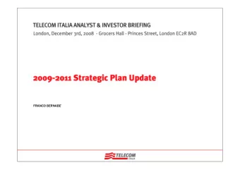 FRANCO BERNABE  NOME COGNOME  DEL RELATORE  Safe Harbour  This presentation contains statements