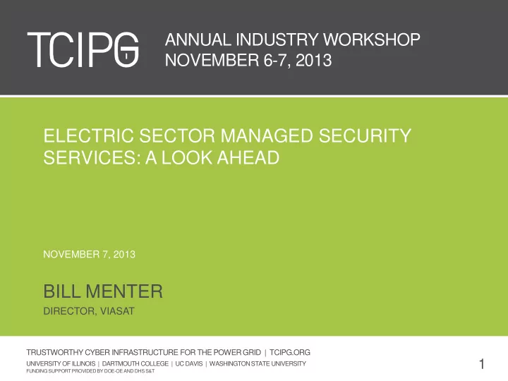 electric sector managed security