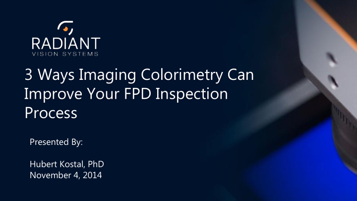 3 ways imaging colorimetry can