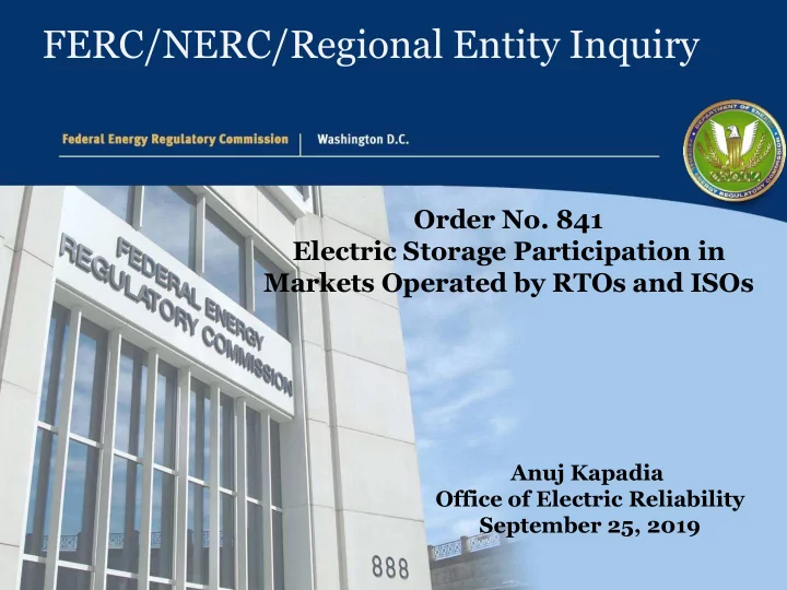ferc nerc regional entity inquiry