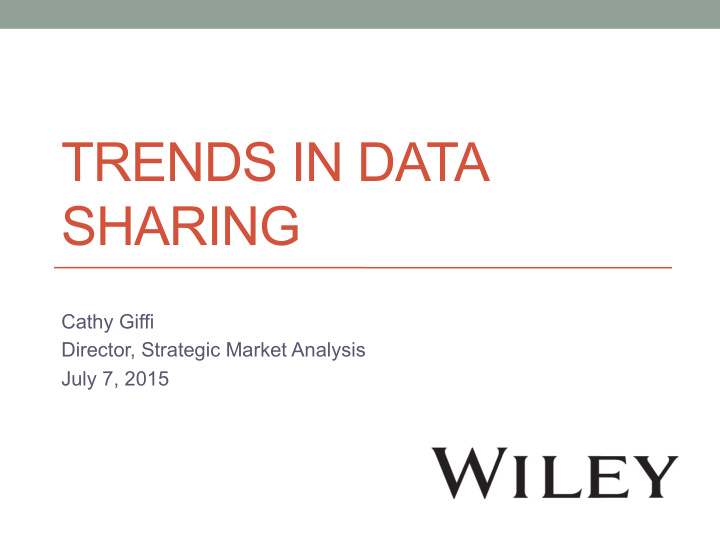 trends in data sharing