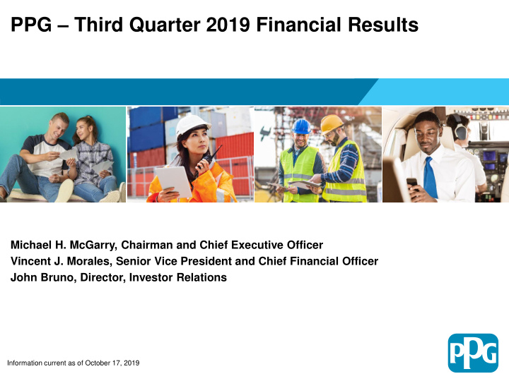 ppg third quarter 2019 financial results