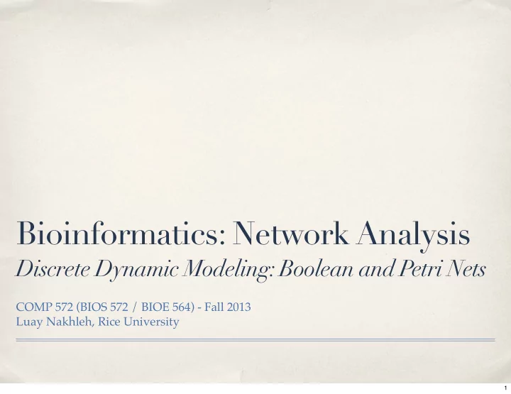 bioinformatics network analysis