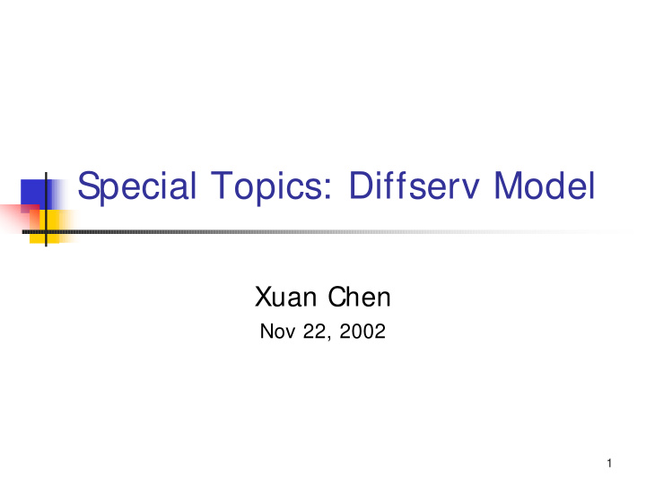 special topics diffserv model