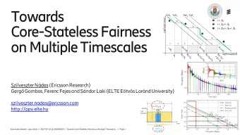 Towards TVF 4 TVF 3 TVF 2 TVF 1  r  log(Packet Value) r + D 3 D 3 r + D 3 + D 2  Core-Stateless
