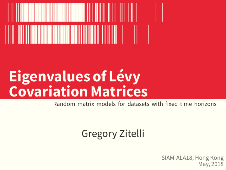 eigenvaluesofl vy covariationmatrices