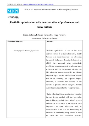 MOL2NET, 2018 , 4, http://sciforum.net/conference/mol2net-04  2  However, this is not a trivial