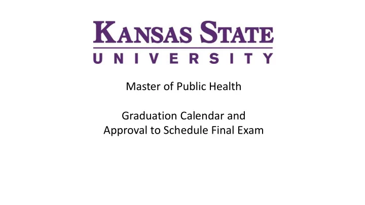 master of public health graduation calendar and