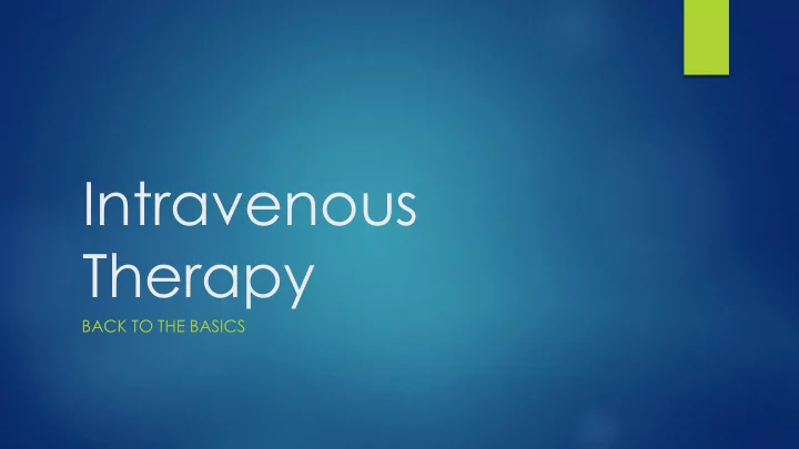 intravenous therapy